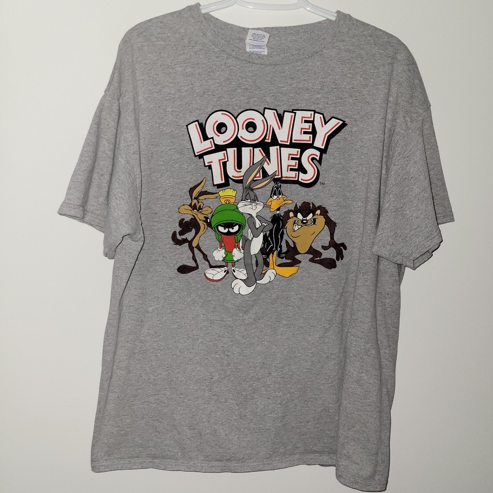 Delta Pro Weight Looney Tunes Short Sleeve T-Shirt Men's Size XL Gray